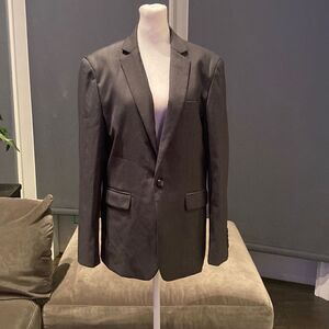 Men’s Grey Suit Jacket Blazer One Button Single Breasted Size 36 NWOT